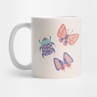 Love Bugs in Coral + Purple Mug